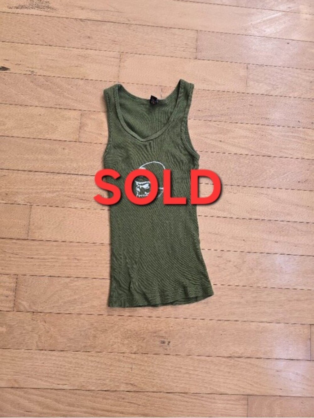 vintage Y2K | Metal Mulisha OG Helmet olive ribbed fitted tank top | WMS S